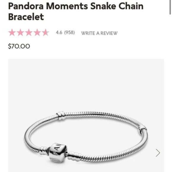 Pandora Moments Snake Chain Bracelet - Picture 1 of 5